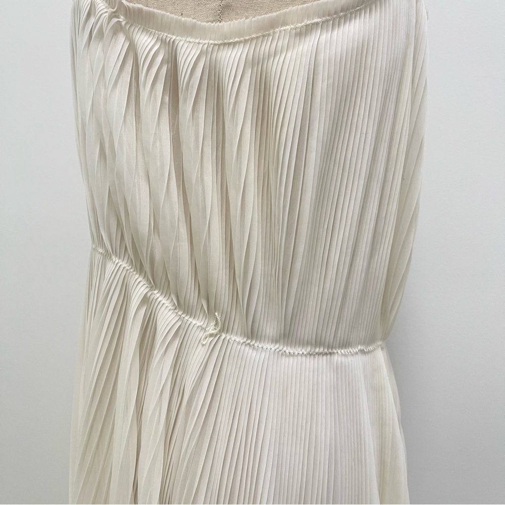 Vintage 1960’s Vanity Fair Pleated Nylon Midi Dress, Ivory, 34, Large - Picture 5 of 10